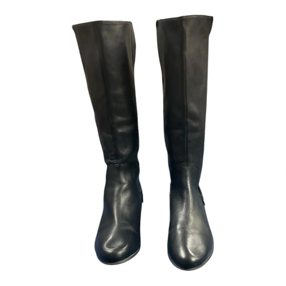Clarks Black Leather Zip Knee High Boots Womens Size 7 M Style‎ 61267